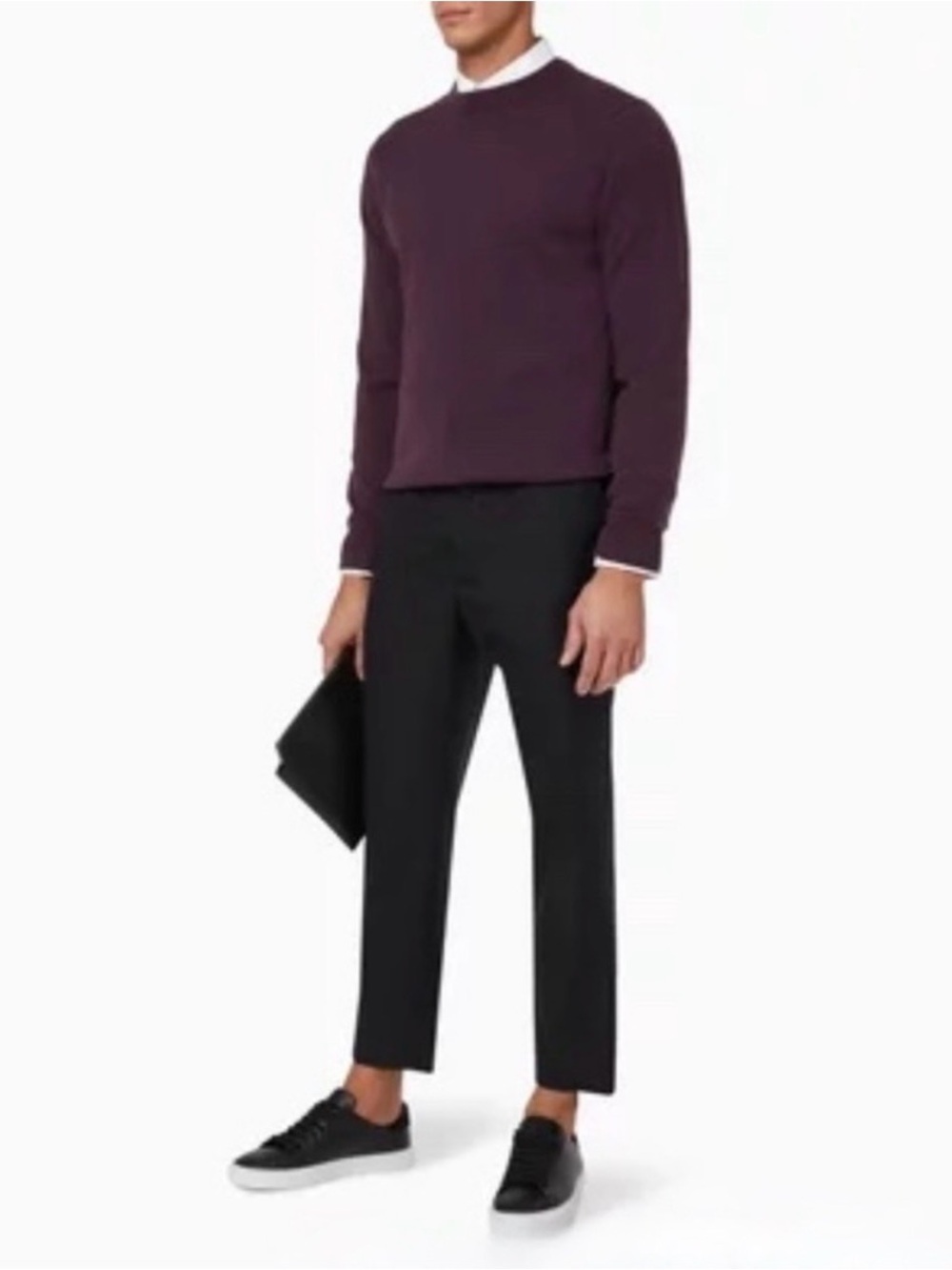 NWOT Theory Men’s Purple Waffle Crewneck Sweater
